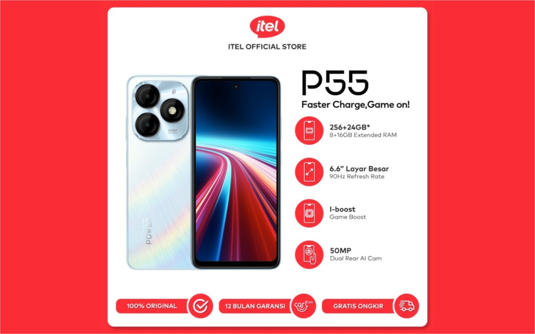 Itel P55 NFC masuk ke daftar 7 Rekomendasi HP 1 Jutaan Terbaik Juli 2024